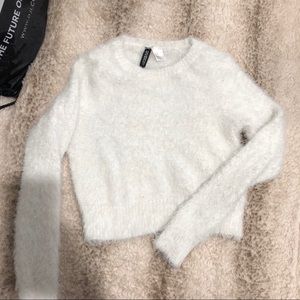 H\u0026M | Tops | White Fluffy Long Sleeve 